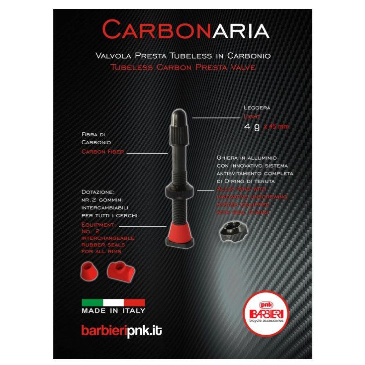 Paire de valves tubeless Presta Carbonaria Barbieri #3