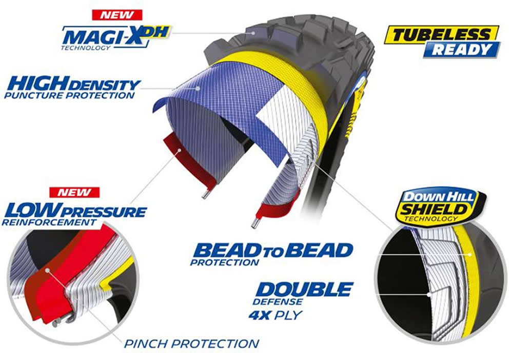 Neumático Michelin DH 34 Magi-XDH DownHill Shield Bead2Bead Tubeless Ready