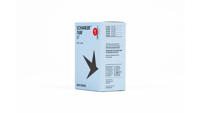 Chambre a air Schwalbe 16 pouces avec valve Presta et Schrader 40 mm pour velo