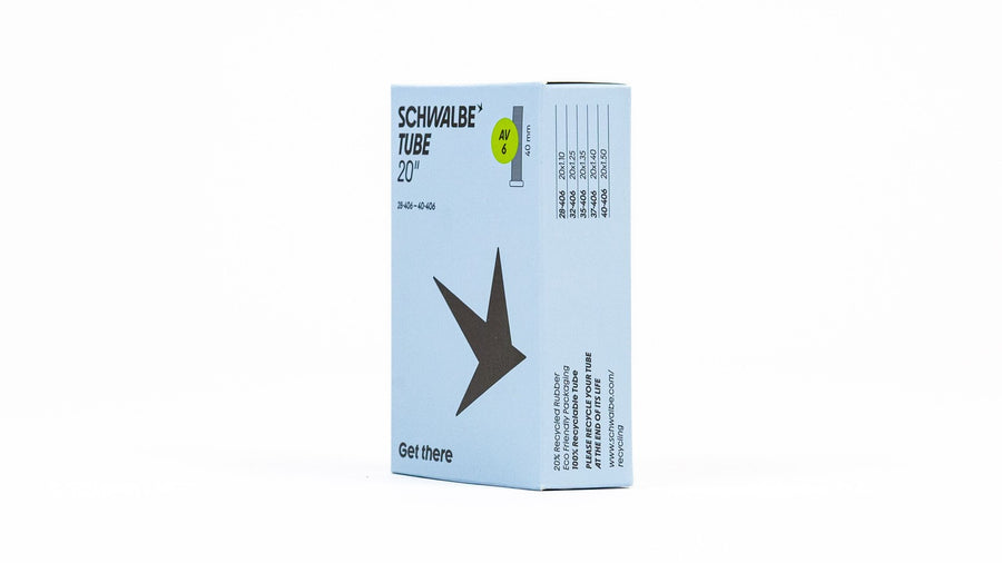 Chambre a air Schwalbe 20 pouces avec valve AV 40 mm eco-friendly pour velo