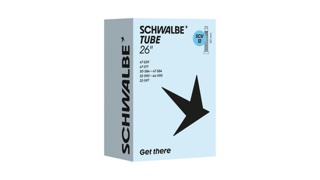 Chambre a air Schwalbe 26 pouces valve Presta SV12 40 mm pour VTT et velo urbain