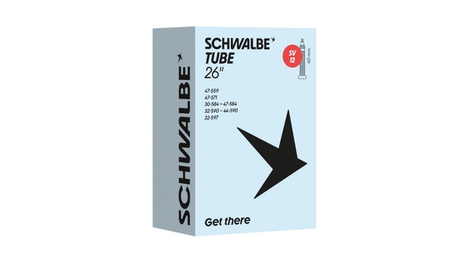Chambre a air Schwalbe 26 pouces avec valve Presta SV12 de 40 mm pour velo tout terrain