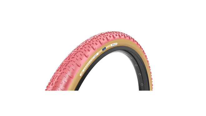 Pneu Panaracer Gravelking X1 tubeless ready 700x40c couleur rose avec flanc beige