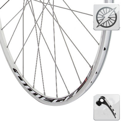 Ruota anteriore bicicletta da 26 (19-559) in alluminio nero con bloccaggio da dadi Ruota anteriore bicicletta da 26 (19-559) in alluminio nero con bloccaggio da dadi